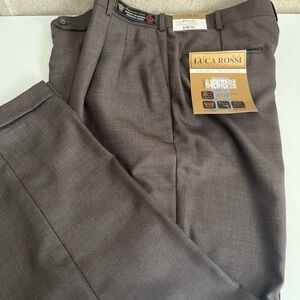 Luca Rossi Slacks Brown Dress Pants Pleated 38 30 New